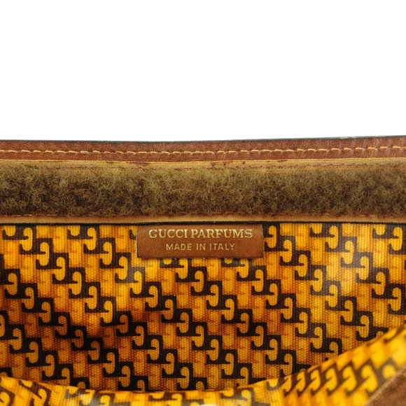 Vintage GUCCI Web Suede Leather Cosmetics Toiletry Bag Italy - Picture 8 of 8